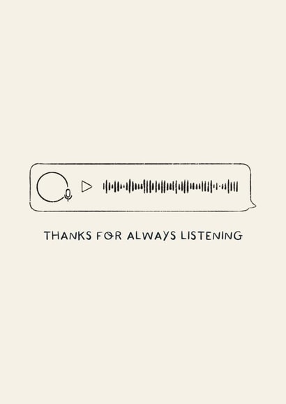 Thanks For Listening Voice Note Card created by EilidhIllustrates