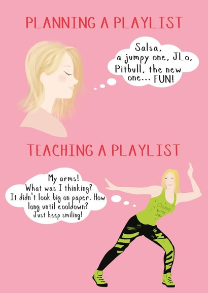 Dance Exercise Instructor Greetings Card created by Betsy Benn