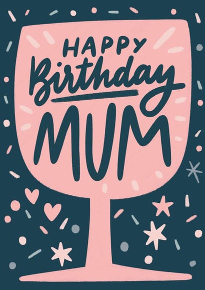 Happy Birthday Mum with wine created by Natalia Gonzalez