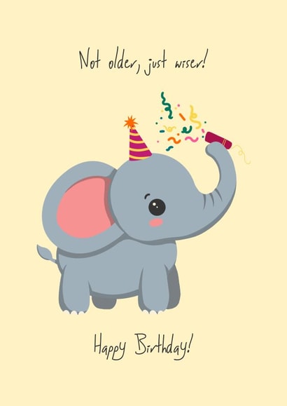 Cute Elephant Birthday Card created by Crafty Pig Studio