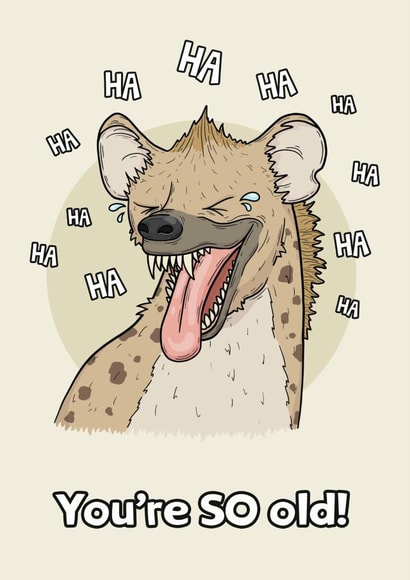 Laughing Hyena Card created by Sam Birch