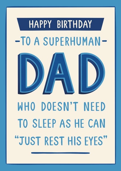 Funny Birthday Card For Dad – Superhuman Dad created by Chloe Tyler