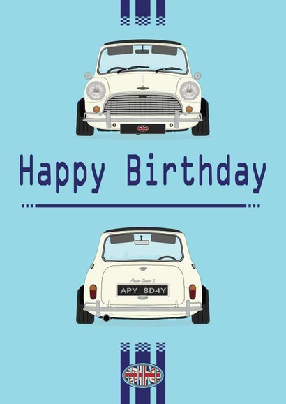 British Mini Retro Birthday Card 1003 created by retro.cards