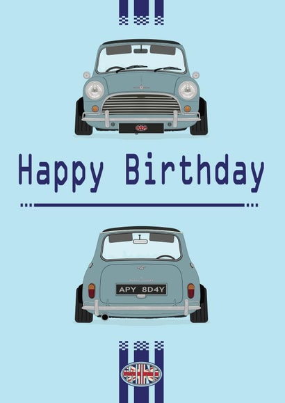 British Mini Retro Birthday Card 1004 created by retro.cards