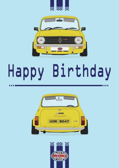 British Mini Retro Birthday Card 1000 created by retro.cards
