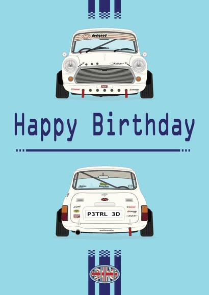 British Mini Retro Birthday Card 1001 created by retro.cards