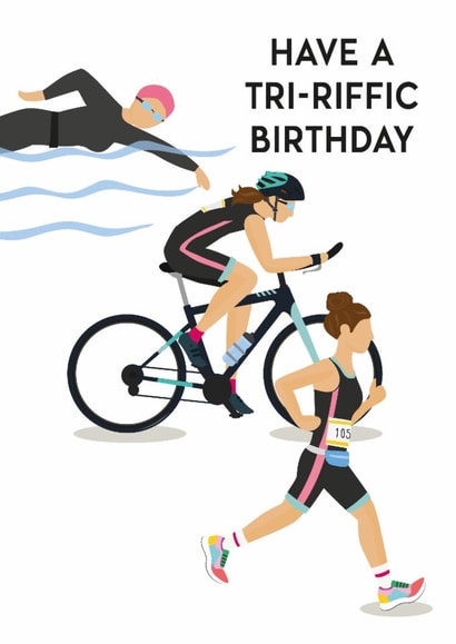 Triathlon Female Birthday - ironman triathlon - sport birthday - female sport created by Helen Richmond