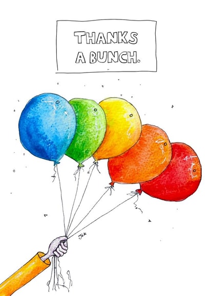 Balloon Thank You card created by JOKstudios