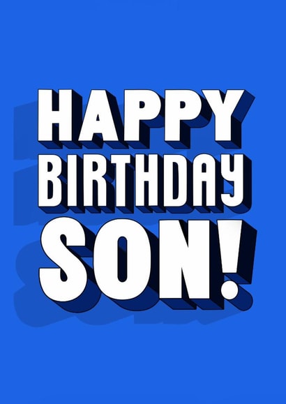 Happy Birthday Son! Fun typographic birthday card for teenager - hand lettering created by Ellen Jane LDN