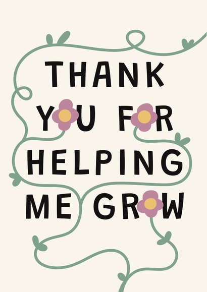 Flowers & vines thank you for helping me grow card created by Pogle & Twink