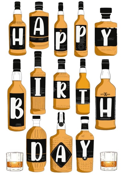 Whisky bottle birthday created by Replay Prints