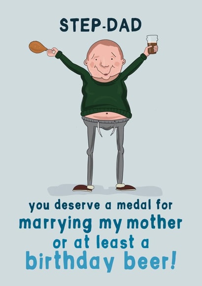 Funny Step Dad Beer Themed Birthday Card created by Running with Scissors