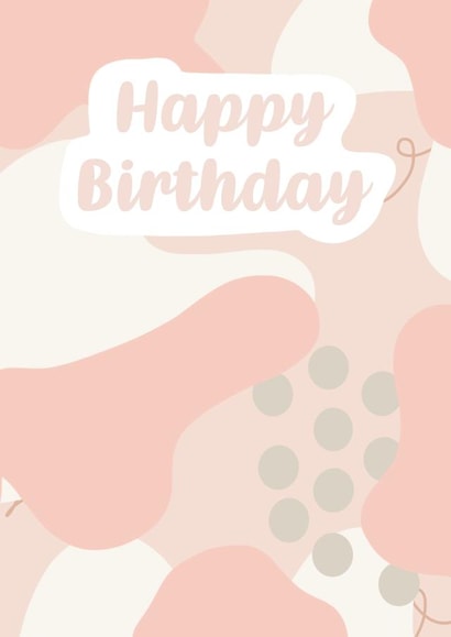 Pink happy birthday created by Bella Doodles