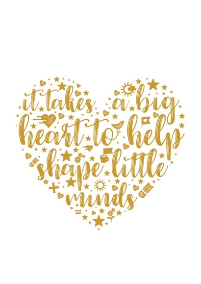 Thank you Teacher card, heart created by Ellie's Little Studio