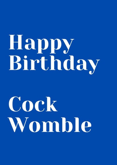 Happy Birthday Cock Womble created by Charlotte Rossiter