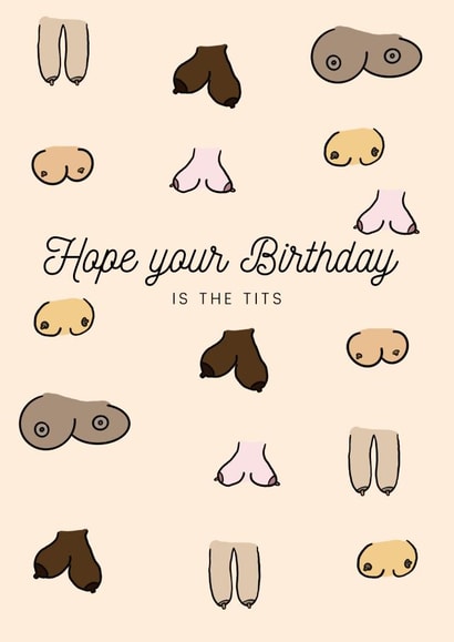 Boob birthday card  created by Cheeky Cards by Ginger