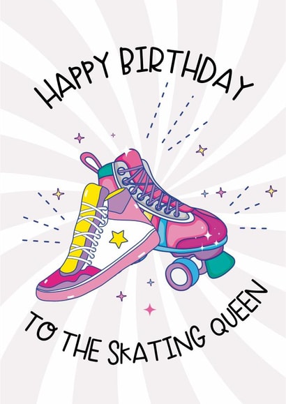 Skating birthday card  created by Lucy Rose Party