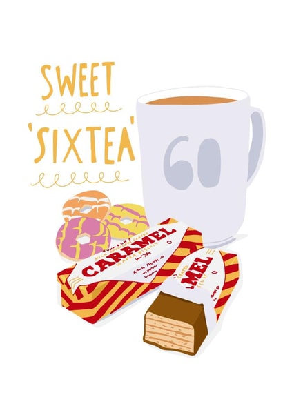 sweet ‘Sixtea’ 60th birthday created by Poppy Jane Prints