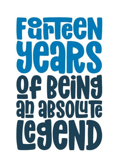 Legend 14th Birthday card created by Waffle & Faff