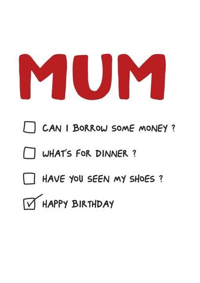 Funny Birthday Card for Mum created by Waffle & Faff