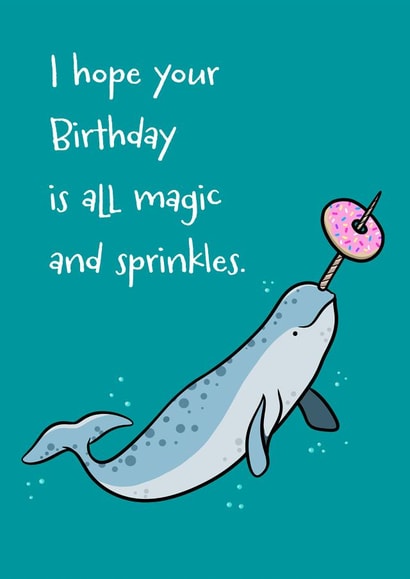 Birthday Narwhal with Sprinkle Donut created by Lisa Crisafi