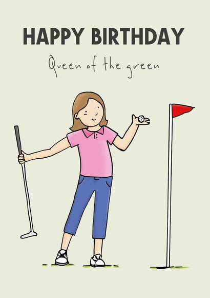Lady golfer birthday card created by Lucy Driver