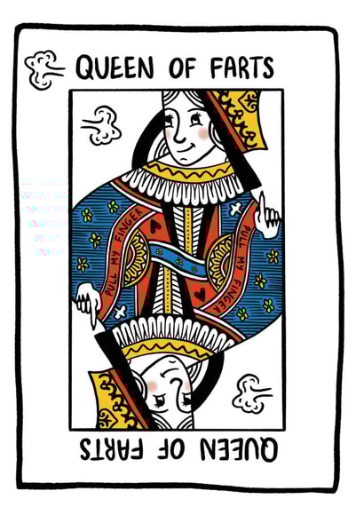 Funny Queen Of Farts Birthday Card From Kids created by Debmon Design