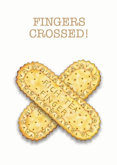 Fingers Crossed! A good luck, feel good card for a multitude of occasions created by Lucy Hughes