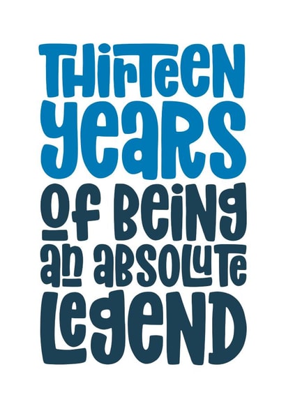 13th Birthday Card - Absolute Legend created by Waffle & Faff