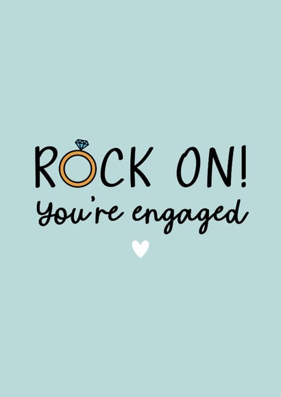 Rock on engagement card created by Perry-Cuff Designs