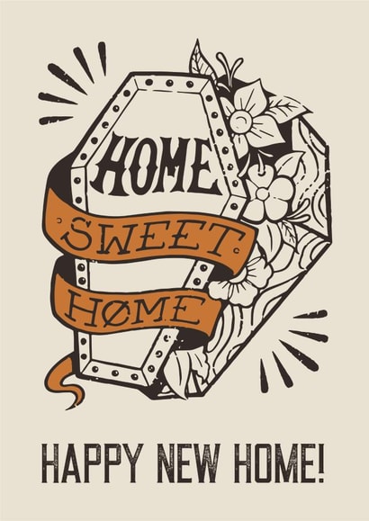 New Home Tattoo Coffin Card created by Lavinia Roth
