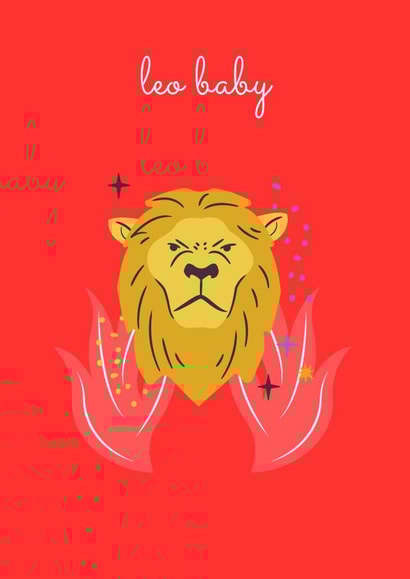 Leo Baby birthday card 1000 created by Nina Bombina