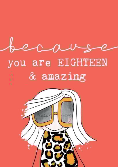 Trendy 18th birthday card 1001 created by Bexy Boo