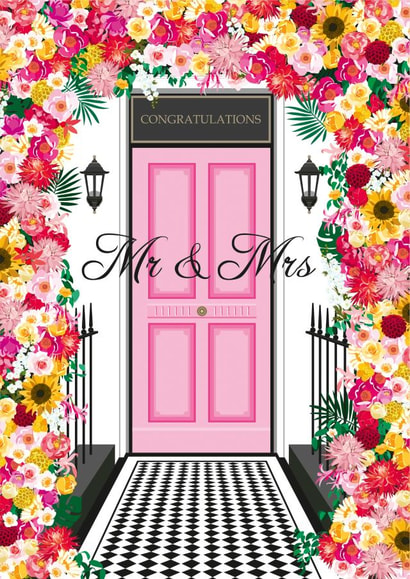 Traditional Floral Wedding Congratulations Card created by Diva Doodle Designs