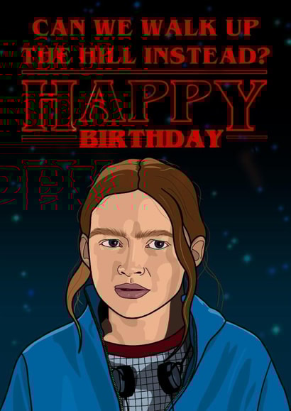 Fun Birthday Card - Stranger Things - Max created by The Girl Next Draw Cards