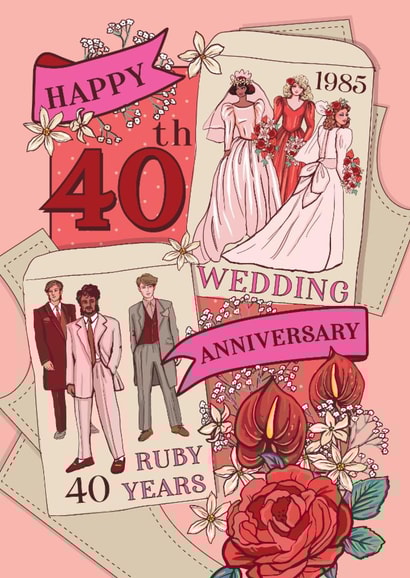 Ruby Wedding Anniversary Card, 40th Anniversary created by Angie Spurgeon