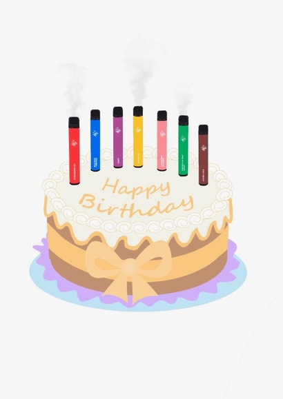 Vape Birthday Cake Card created by OhEmGee Designs