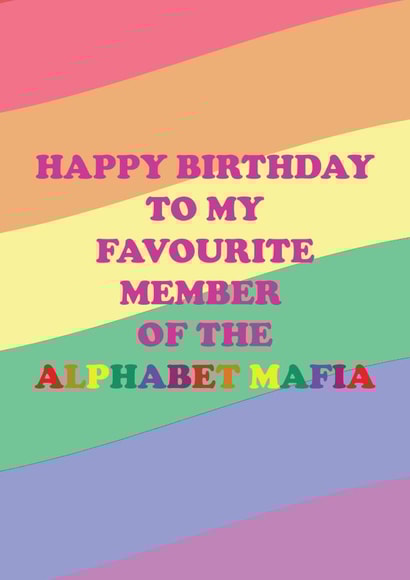 Alphabet Mafia Birthday Card created by Yours and Yours Ltd