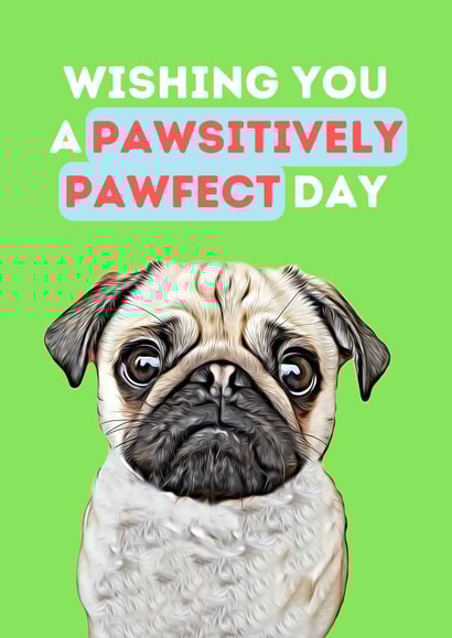 A Pawsitively Pawfect Day - Greeting Card created by The Daft Doodle Co.