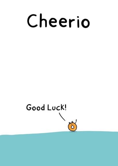 Cheerio Good Luck Card created by Meg Lillicrap Studio
