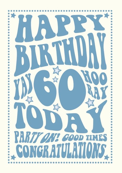 Retro Style 60th Birthday Card created by Cloud Cuckoo Design