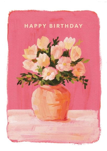 Pink floral birthday card created by Katie Moody