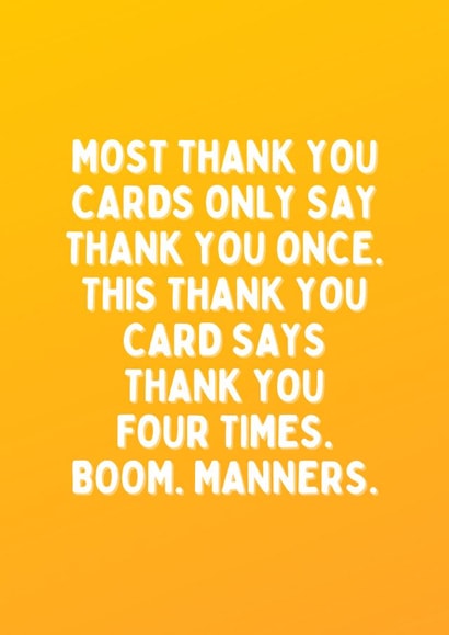 Thank you thank you thank you thank you card created by Meg's Creative Outlet