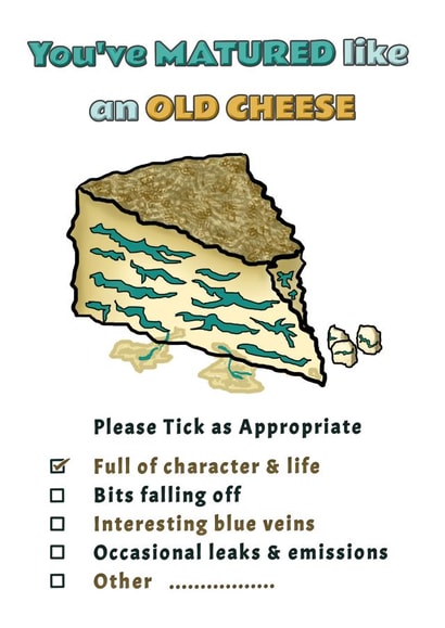 Old Cheese Checklist Birthday Card created by Andrew S Leigh