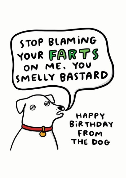 Stop Blaming Your Farts On Me - Happy Birthday From The Dog created by Arrow Gift Co