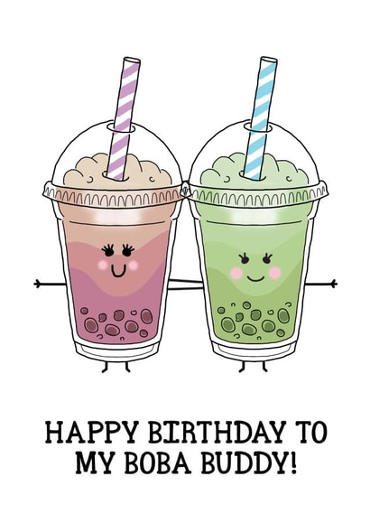 Bubble Tea Birthday Card created by Of Life & Lemons Ltd.