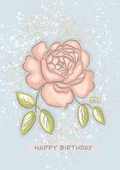 Rose Birthday Card created by Niki Jackson Art