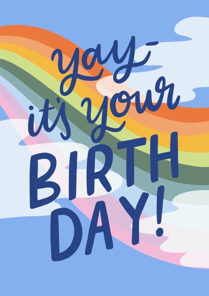 Fun Birthday Card - Rainbow - Yay created by Violet and Alfie