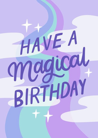 Pretty Birthday Card - Magical Birthday - Sparkles created by Violet and Alfie