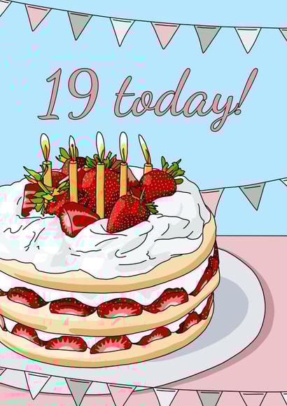 19 Today Cake Birthday Card created by Evie Garnett Designs